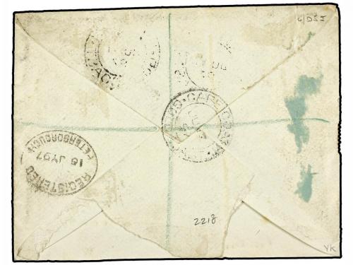 ¿ COSTA DE ORO. 1897 (11 June). Double rate envelope registe