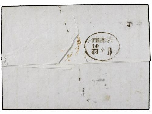 ✉ AUSTRIA. 1864. CASTELNOVA to TRIEST. 15 kr. brown CASTELNU