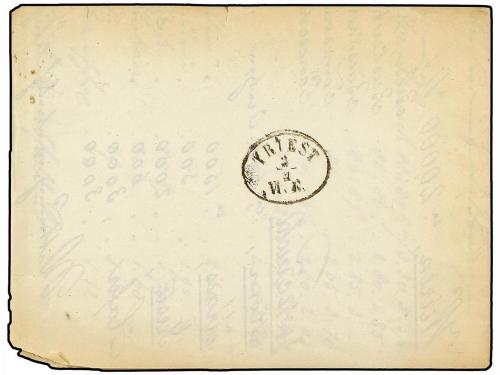 ✉ AUSTRIA. 1864. SISSK to TRIEST. 2 kr. yellow, printed matt