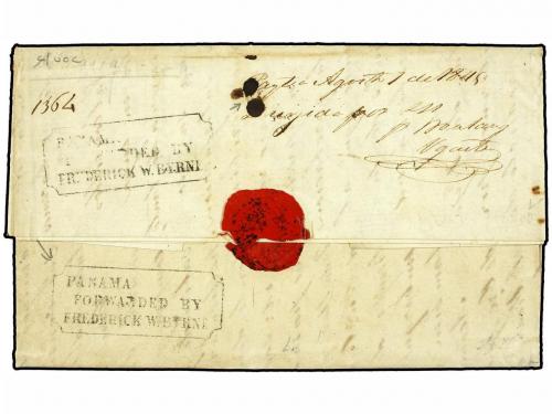 ✉ PERU. 1845. LONDRES a TRUXILLO (Perú). Encaminada vía PANA