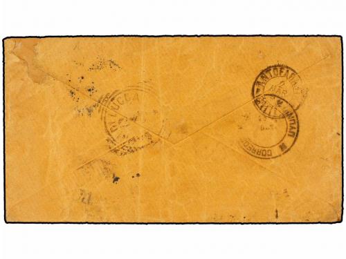 ✉ BOLIVIA. Sc. 42 (4). 1897. UYUNI a ITALIA. 5 cts. verde (4