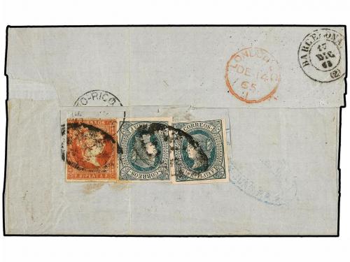 ✉ PUERTO RICO. 1865. PONCE a ESPAÑA vía San Juan y Londres. 