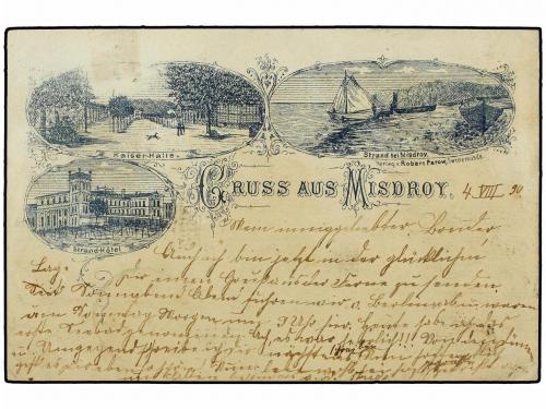 ✉ ALEMANIA. 1890. MISDROV to LUZERN (Switzerland). Postcard 