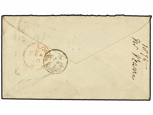 ✉ GRAN BRETAÑA. 1875. LAUNCESTON to LONDON. 1 d. red redirec