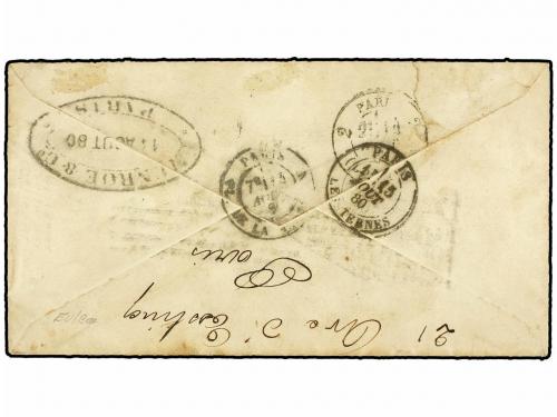 ✉ ESTADOS UNIDOS. 1880. U.S.A. to LONDON. 5 cents blue redir