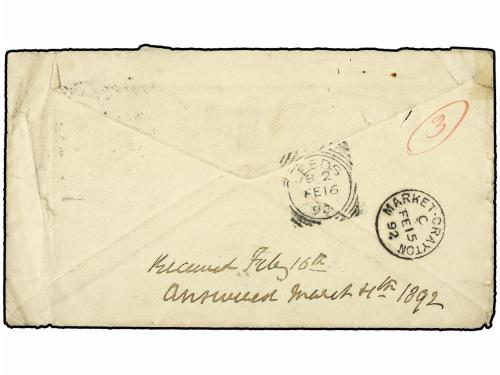 ✉ ESTADOS UNIDOS. 1892. U.S.A. to MARKET DRAYTON (Great Brit