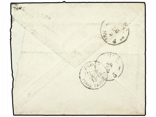 ✉ FRANCIA. 1878. NEW HAVEN (U.S.A.) a FRANCIA. 5 cents azul 