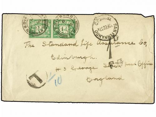 ✉ TRINIDAD. 1937. SAN FERNANDO to ENGLAND. 2 cents brown and