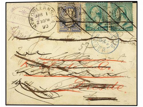 ✉ ESTADOS UNIDOS. 1890. NEW ORLEANS to DRESDEN (Germany). 1 