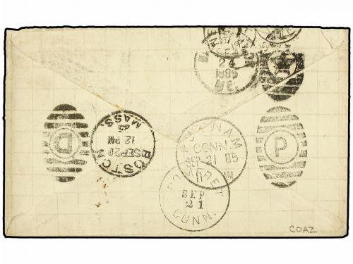 ✉ ALEMANIA. 1885. HAMBURG to CAMBRIDGE (U.S.A.). 10 pf. rose