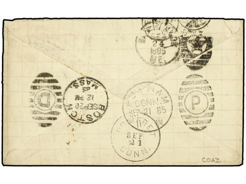 ✉ ALEMANIA. 1885. HAMBURG to CAMBRIDGE (U.S.A.). 10 pf. rose