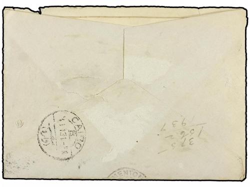 ✉ EGIPTO. 1913. MAADI to LONDON.5 mil. red redirected to FRA