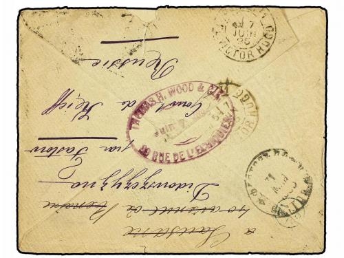 ✉ FRANCIA. 1895. PARIS a LAUSANNE (Suiza). 15 cts. azul (2),