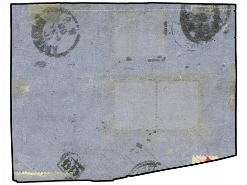 Δ LEVANTE: CORREO FRANCES. 1869. Fragmento con sellos france