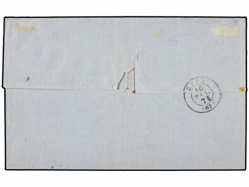 ✉ LEVANTE: CORREO AUSTRIACO. 1874. CANDIA to SYRA. 10 soldi 