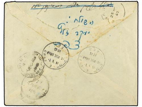 ✉ ISRAEL. 1951. JERUSALEM to SAFAD. 10 f. grey taxed on arri