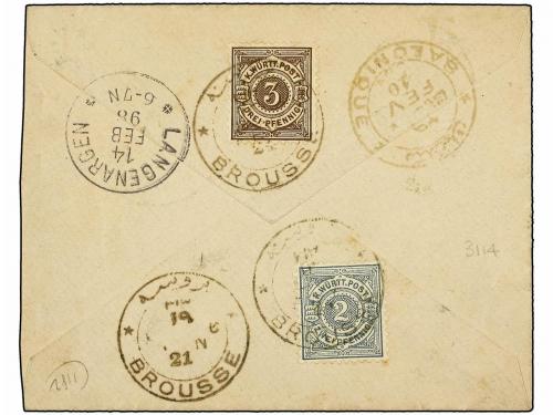 ✉ LEVANTE: CORREO FRANCES. 1898. BROUSSE (Turquía) a SALONIQ