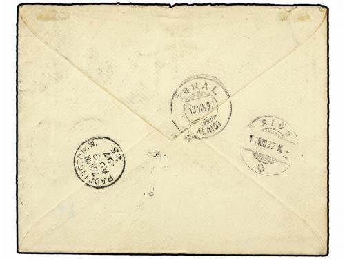 ✉ CANADA. 1897. CANADA to LONDON. 5 cents grey redirected to