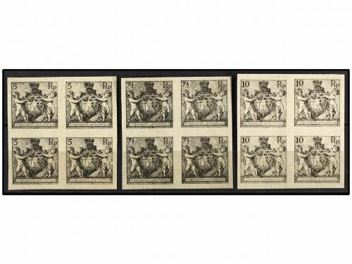 (*) LIECHTENSTEIN. Mi. 48/50 (4) PK. 1921. THREE Imperforate