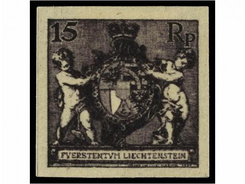 (*) LIECHTENSTEIN. 1921. THREE Imperforate PROOFS. Original 