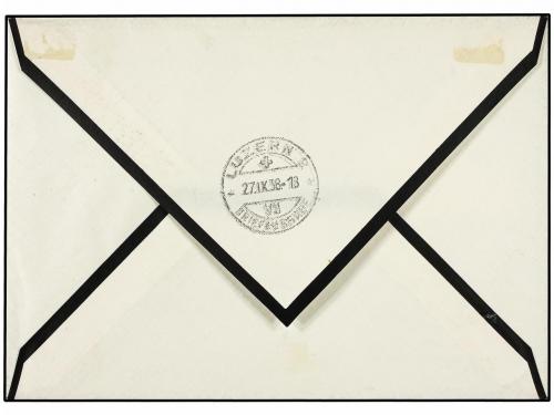 ✉ LIECHTENSTEIN. 1938. VADUZ to LUZERN. 3 Fr. Arrival cds. o