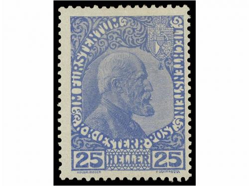 * LIECHTENSTEIN. 1912. Complete set (normal and chalky paper