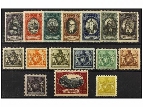 * LIECHTENSTEIN. Mi. 46B/52B + 53/60. 1921. Complete sets, h