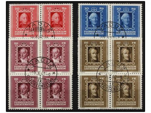 ° LIECHTENSTEIN. Mi. 207/10. 1942. Complete set. Block of fo