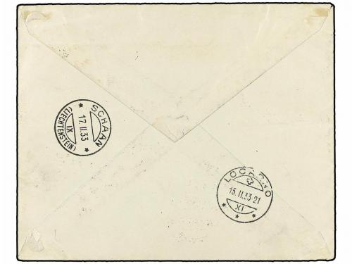✉ LIECHTENSTEIN. Mi. 118 (4), 120. 1933. SCHAAN to LOCARNO. 