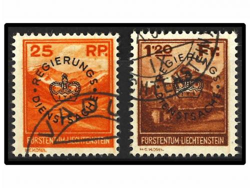 ° LIECHTENSTEIN. Mi. D 9/10. 1933. Complete set. Fine in use