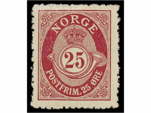 * NORUEGA. Mi. 83x. 1918. 25 ore lilac. Thick paper, never h