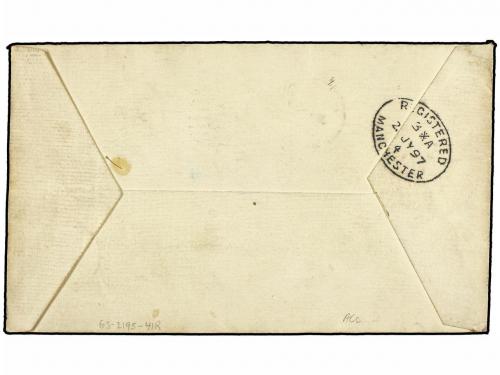 ¿ SIERRA LEONA. 1897. FREETOWN to ENGLAND. 1 p. lilac and gr