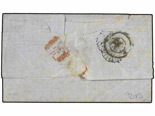 ✉ PERU. 1867. LIMA a GÉNOVA. 10 ctvos. naranja. Circulada ví