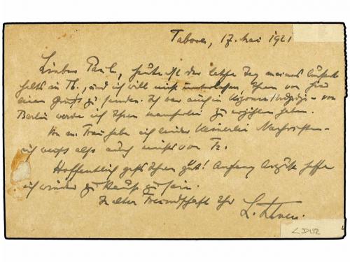 ✉ AFRICA ORIENTAL BRITANICA. 1921. Registered overprinted 6c