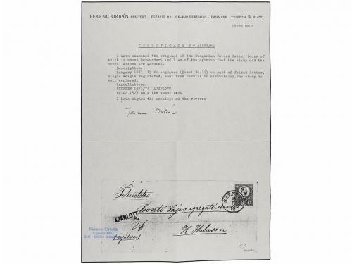 ✉ HUNGRIA. Mi. 12b. 1874. SZENTES to KISKUNHALAS. 15 Kr. bla