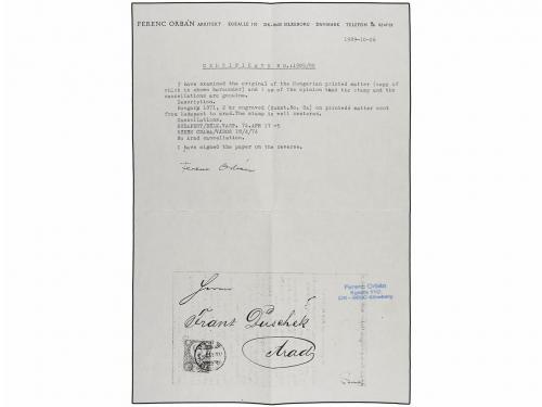 ✉ HUNGRIA. Mi. 8. 1874. BUDAPEST to ARAD. 2 kr. yellow. Prin