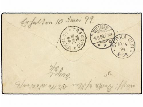 ✉ PANAMA. Sc. 18. 1899. DAVID a ALEMANIA. 10 cts. naranja, m