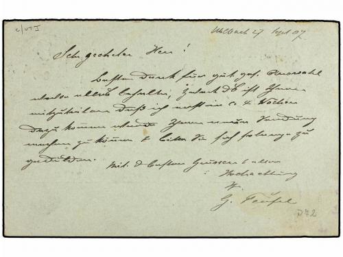 ✉ TAILANDIA. 1907. 2pf. grey + 3pf. brown postal stationery 