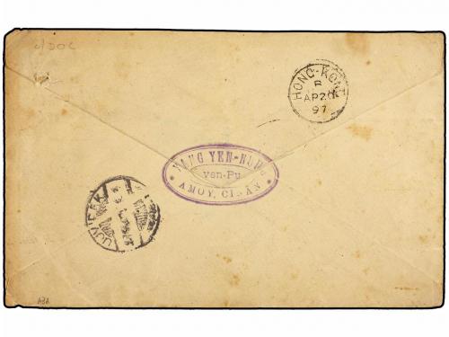 ✉ CHINA. Sg. 38. 1897. Advertising envelope from AMOY to HUN