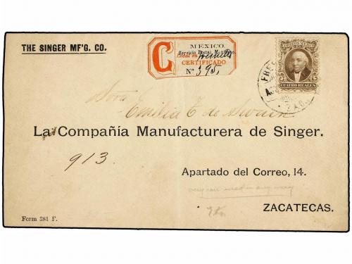 ✉ MEXICO. 1893. FRESNILLO a ZACATECAS. Sobre circulado con s