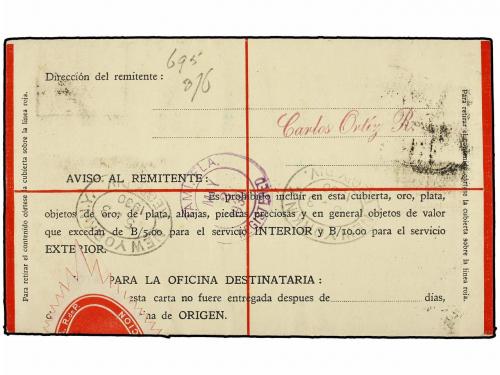 ✉ PANAMA. 1930. PANAMA a NEW YORK. Sobre de certificados de 