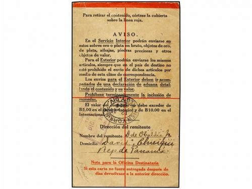 ✉ PANAMA. 1928. DAVID (Panamá) a CHICAGO. Sobre de Certifica
