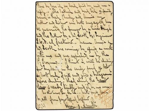 ✉ INDIA INGLESA. (1885 CA.). LUDHIANA to LONDON. 1 1/2 anna 