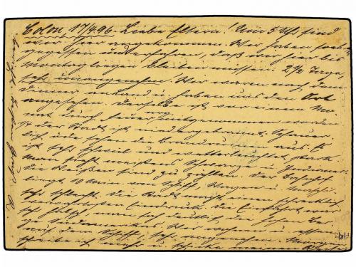 ✉ COLOMBIA. 1896. COLON a HAMBURGO. Entero Postal de 2 ctvos