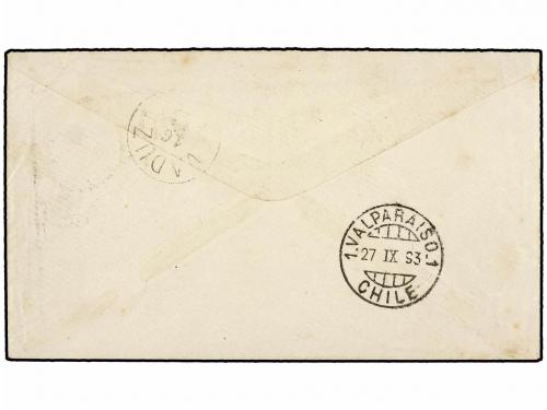✉ CHILE. 1893. VALDIVIA a VADUZ (Liechtenstein). Sobre de 5 