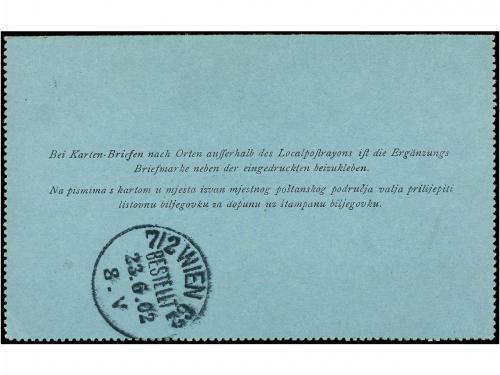 ¿ BOSNIA-HERZEGOVINA. 1902. MOSTAR to WIEN. 6 h. olive uprat