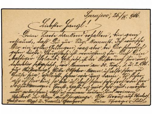 ✉ BOSNIA-HERZEGOVINA. 1916. MILITARY CARD. SARAJEVO to WELS.