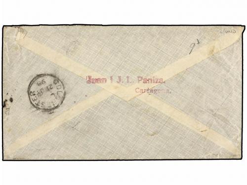✉ COLOMBIA. Yv. 112. 1898. CARTAGENA a INGLATERRA. 20 ctvos.