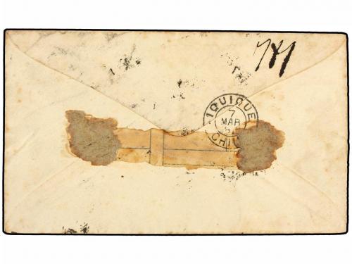 ✉ PERU. 1889. LIMA a IQUIQUE. Entero Postal de 10 cts. rojo,