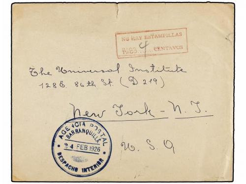 ¿ COLOMBIA. 1900-1930. Conjunto de 15 cartas con marcas NO H